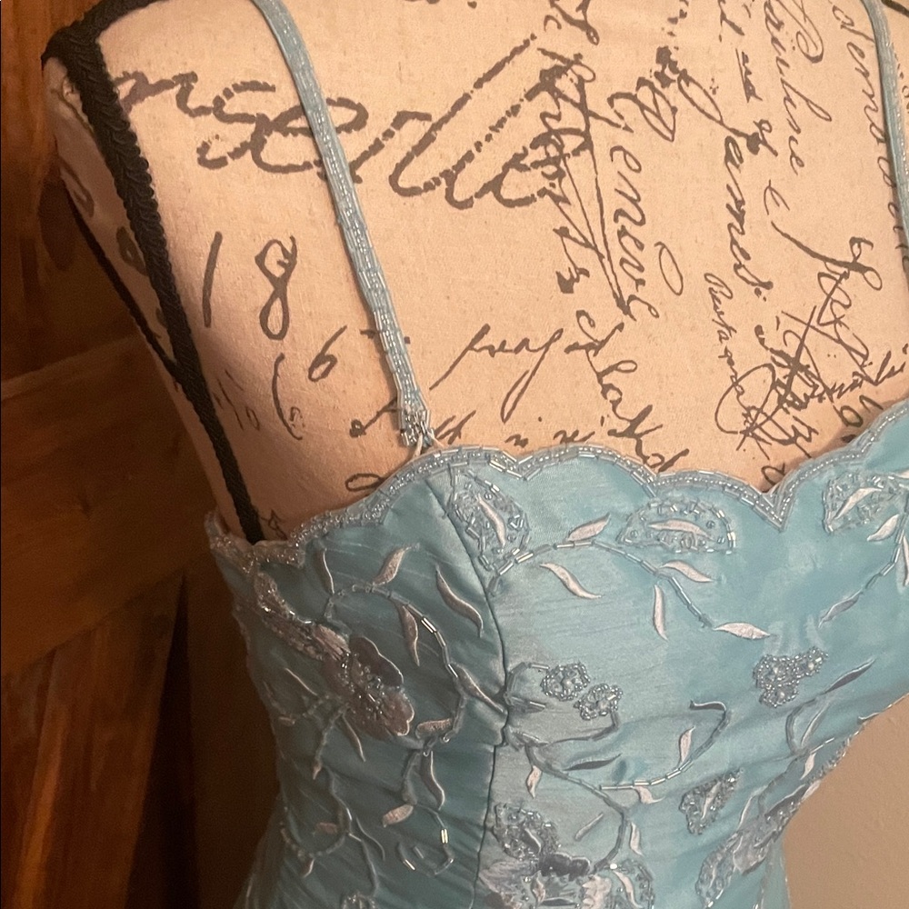 Tiffany Designs Light Blue Strapless Gown - Picture 3 of 16